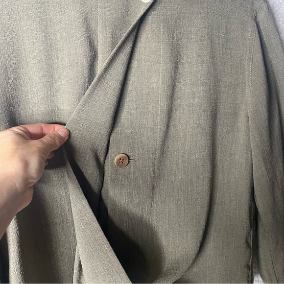Armani Collezioni Size 4 Blazer Jacket Green vintage boxy - Picture 9 of 11